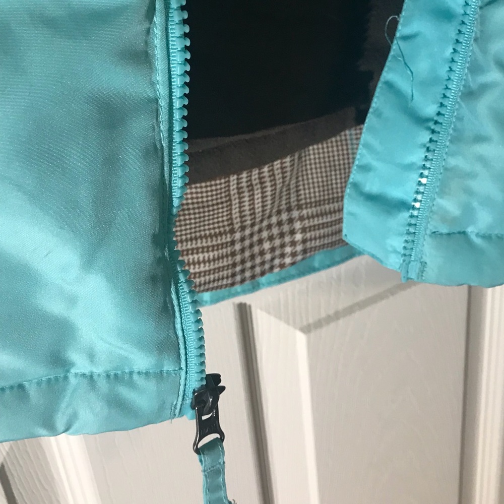 ✨SOLD✨Teal Blue/Brown Snow Jacket With Hood - Picture 4 of 7